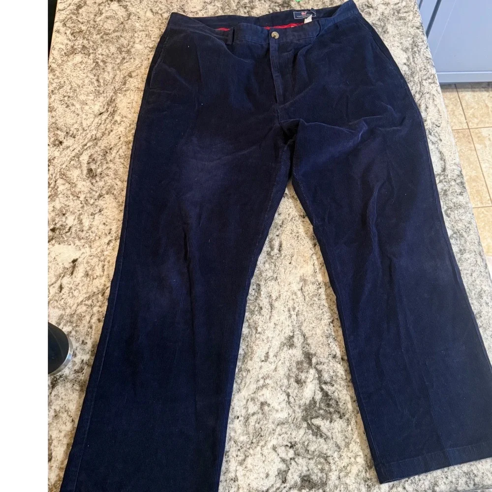 Vineyard Vines Men's Classic Corduroy‎ Pants Navy Blue Size 38x30 Straight Fit